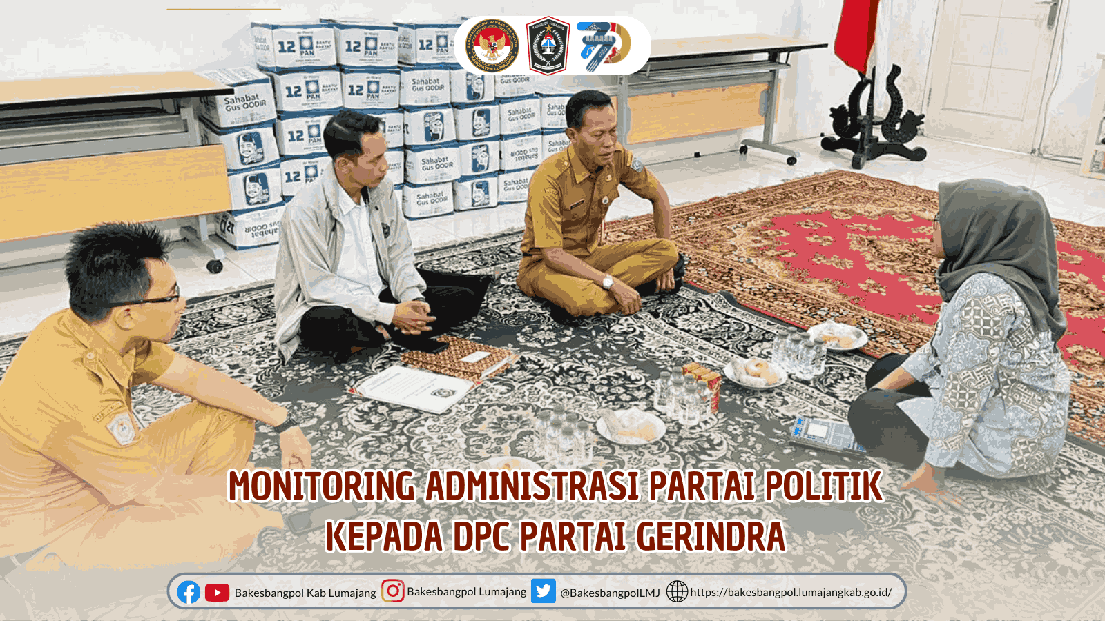 Bakesbangpol Lakukan Monitoring Administrasi ke DPC Partai Gerindra