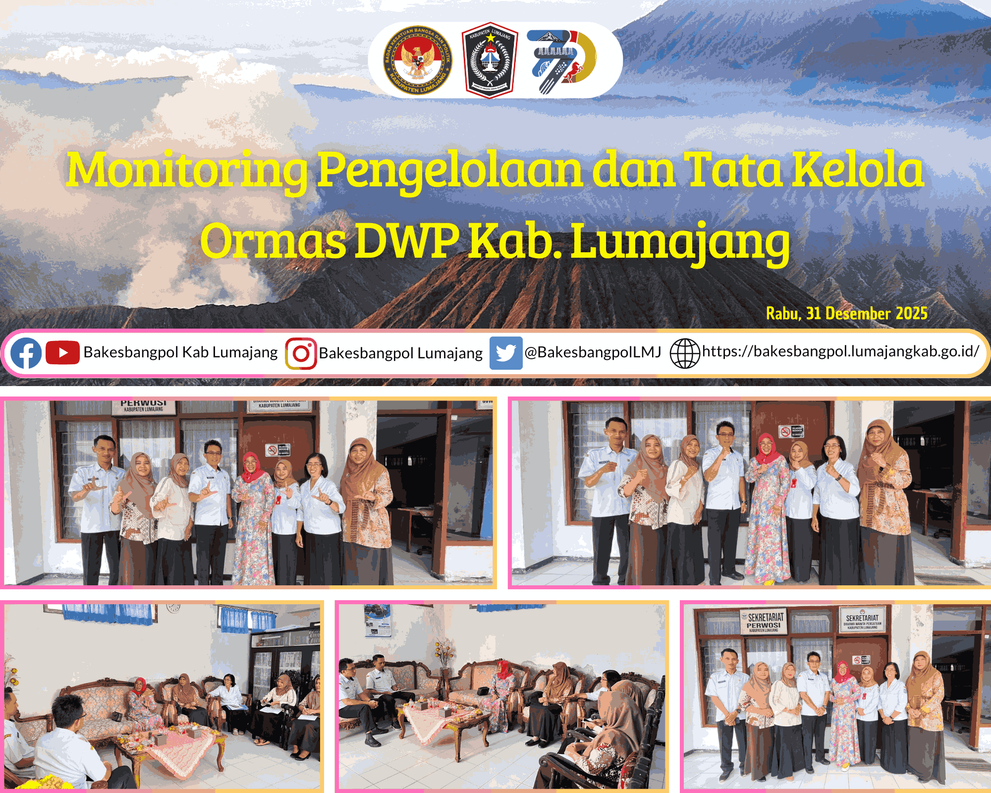 Bakesbangpol Lumajang Laksanakan Monitoring Pengelolaan dan Tata Kelola Ormas DWP