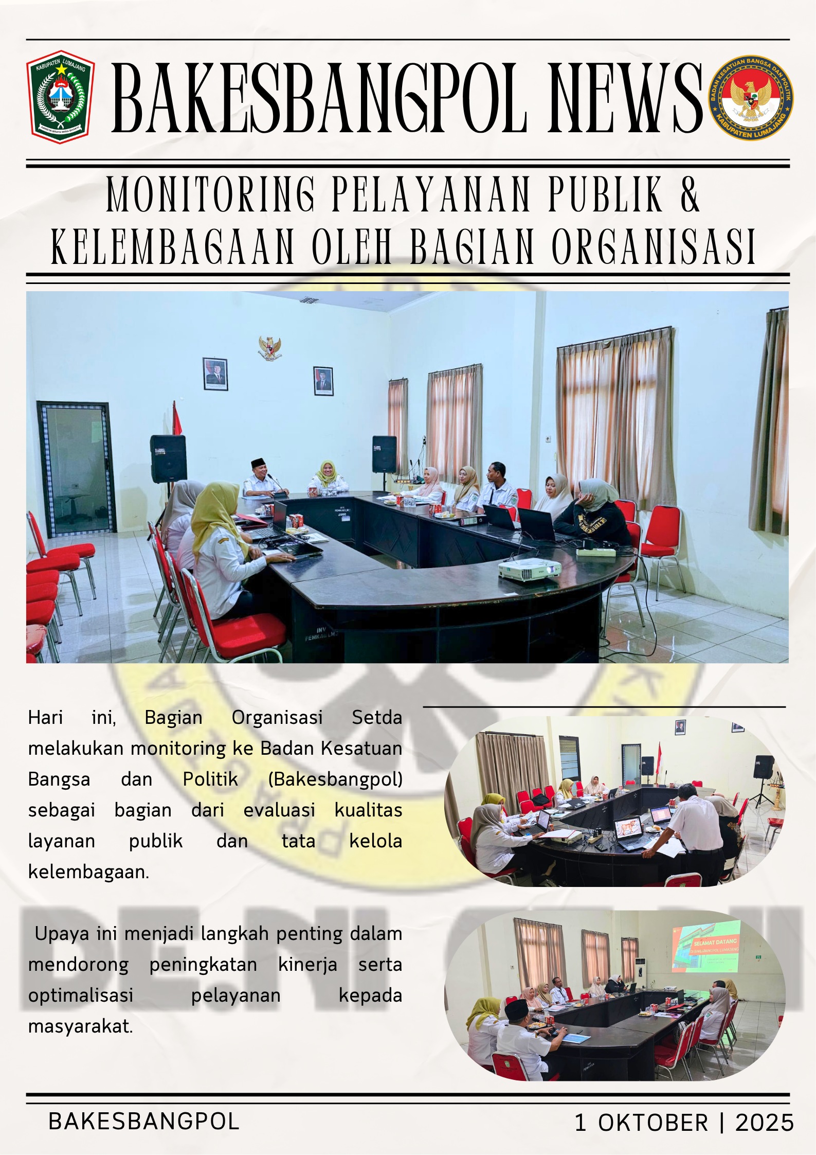 Monitoring Pelayanan Publik & Kelembagaan